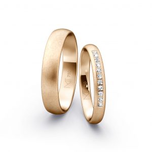 Trauringe mit Brillantreihe in Roségold 750, Ansicht 2