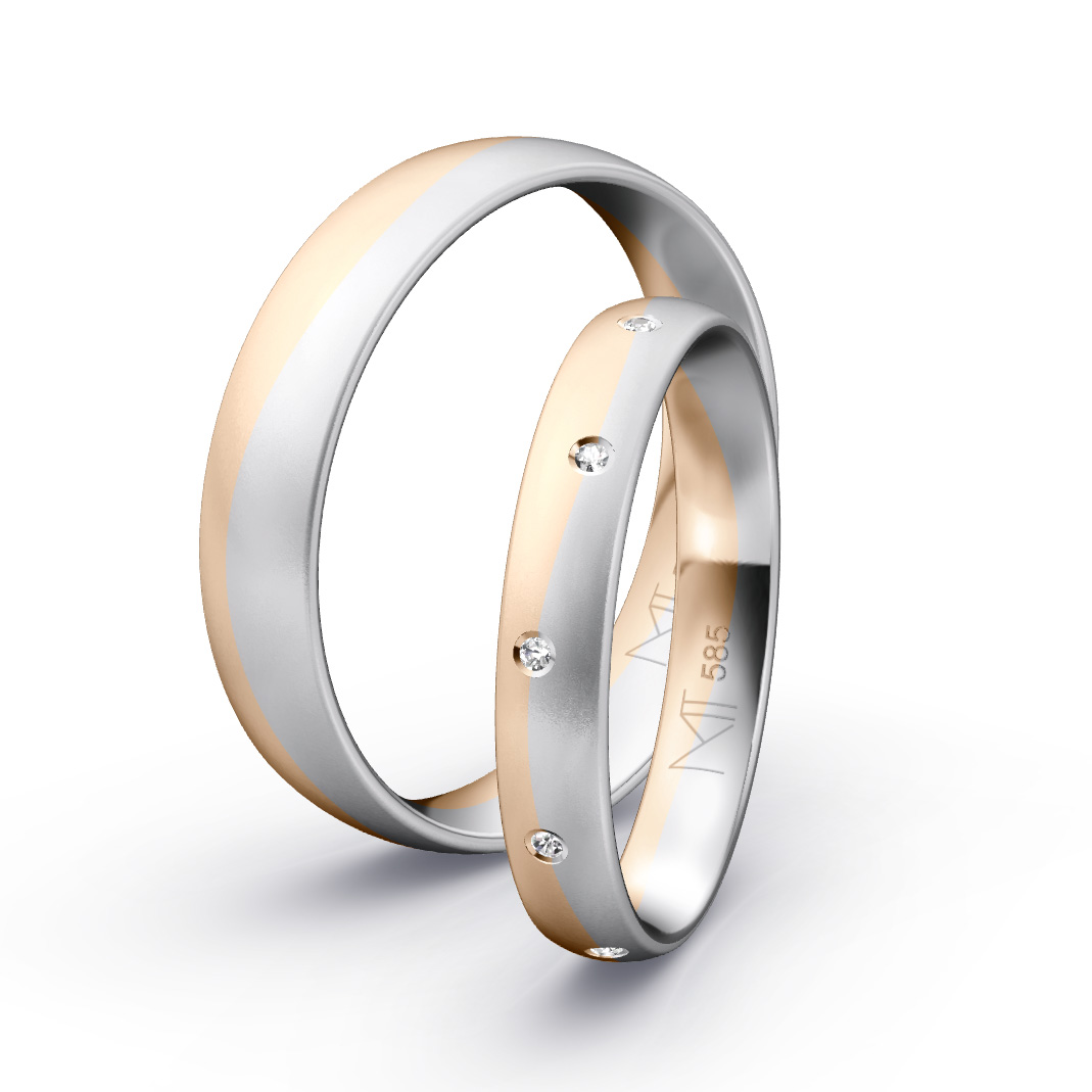 Bicolor Trauring 585 Gold