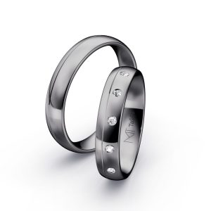 Tantal Trauringe 907 Damenring mit Brillantreihe in Kanalfassung