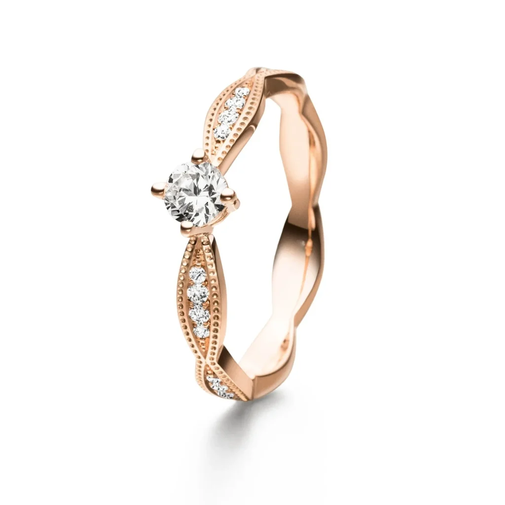 Verlobungsring Vintage Brillant in Roségold 585