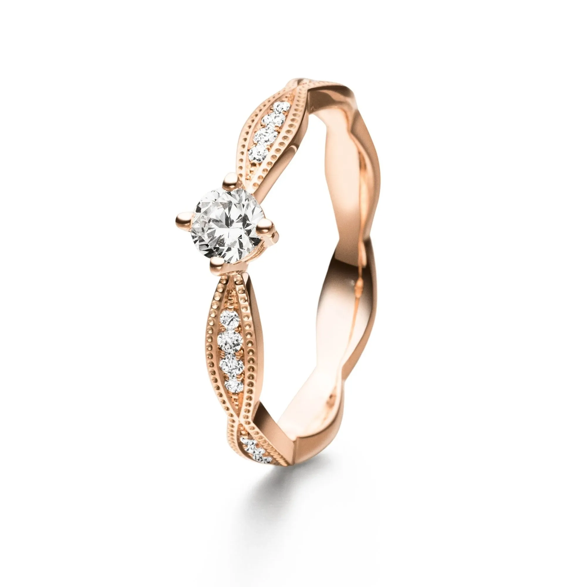 Verlobungsring Vintage Brillant in Roségold 585