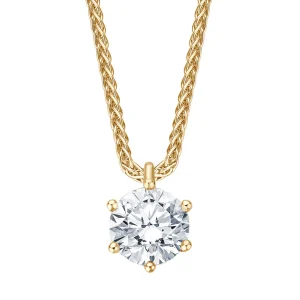 Brillant-Anhänger in Gelbgold 585 an feiner Goldkette