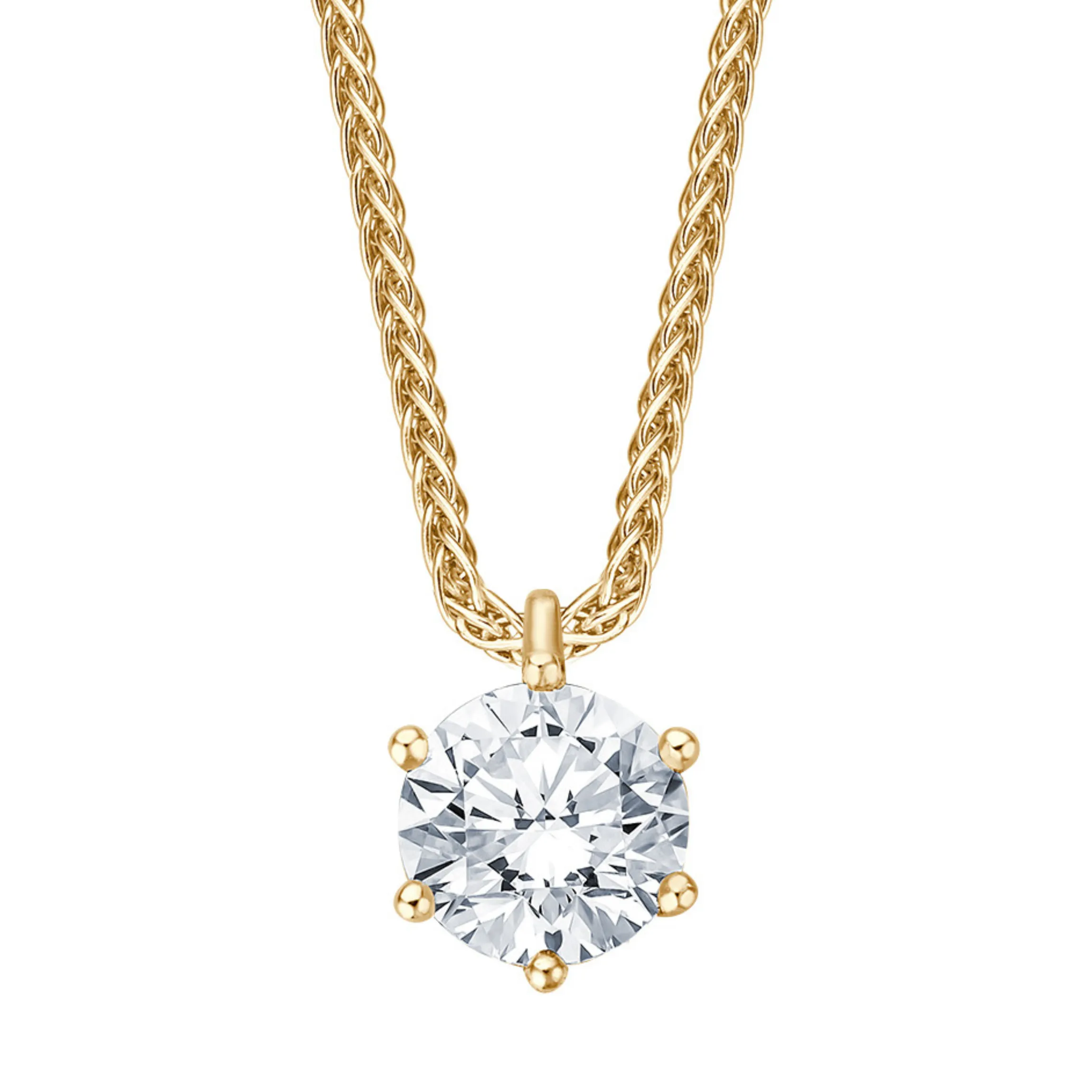 Brillant-Anhänger in Gelbgold 585 an feiner Goldkette