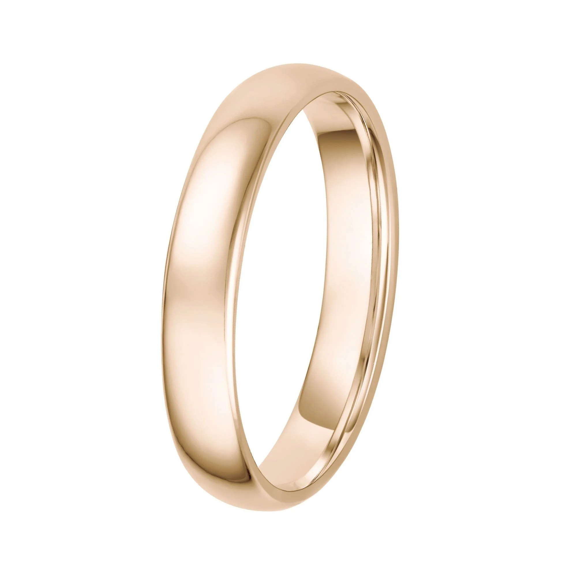 Herrenring Roségold 585 poliert, 4 mm breit, schlichter Ehering – MainTrauring 01-1602