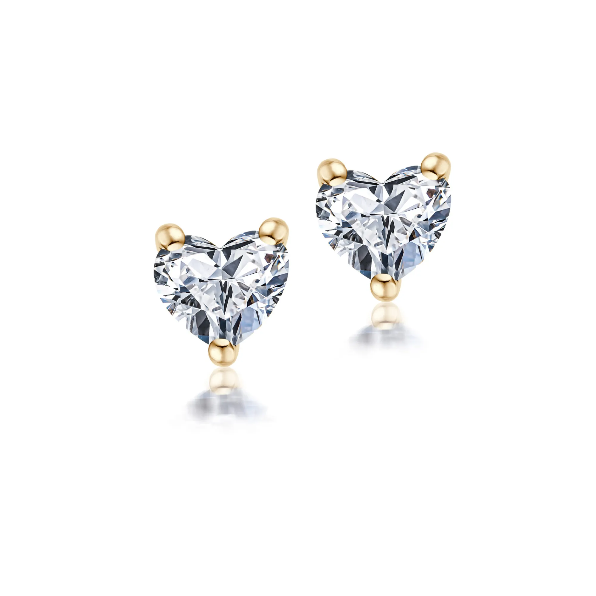 Ohrstecker Herz Solitär in Weißgold 585 mit je einem Herz-Diamanten 0,10 ct, Paar